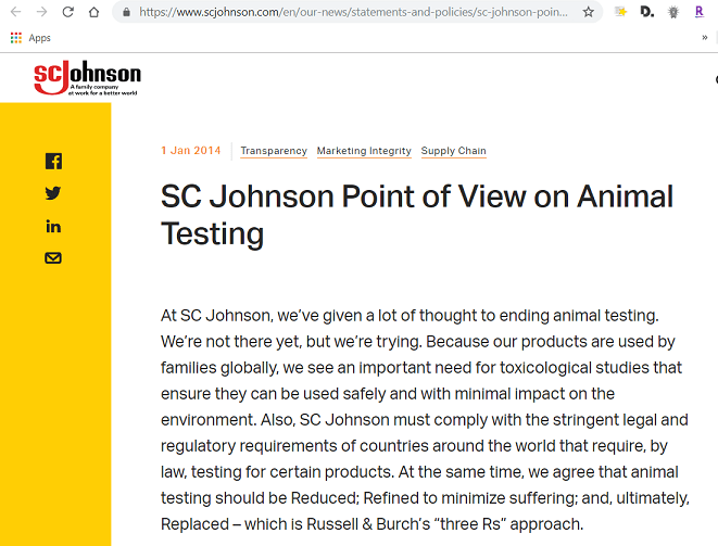 sc-johnson animal testing