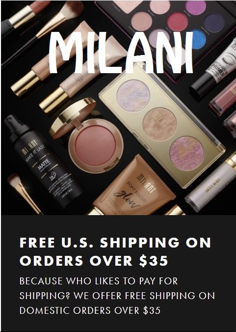 Milani makeup and skincare deals. No code needed